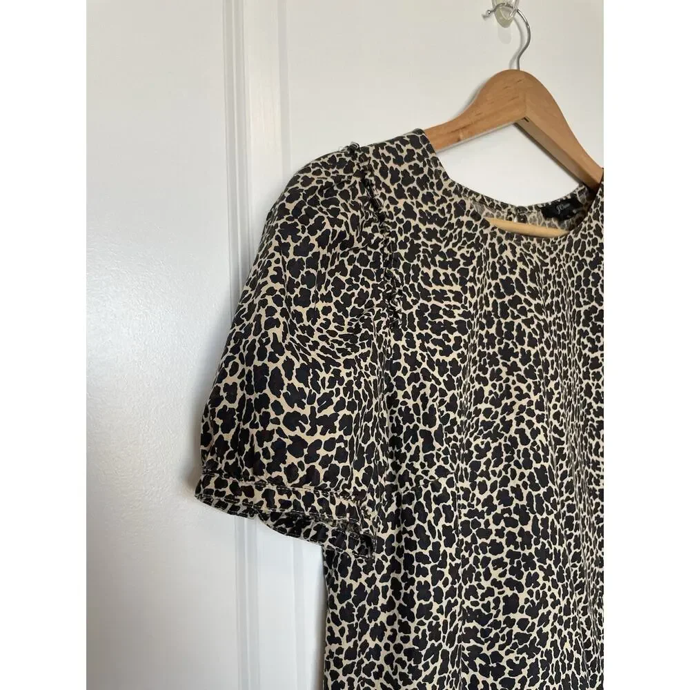 J. Crew Leopard Print Puff Sleeve Top Women’s Size Small | Animal Print Blouse